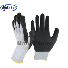 NMSAFETY  warm fleece-lined acrylic liner palm coated black foam latex gloves